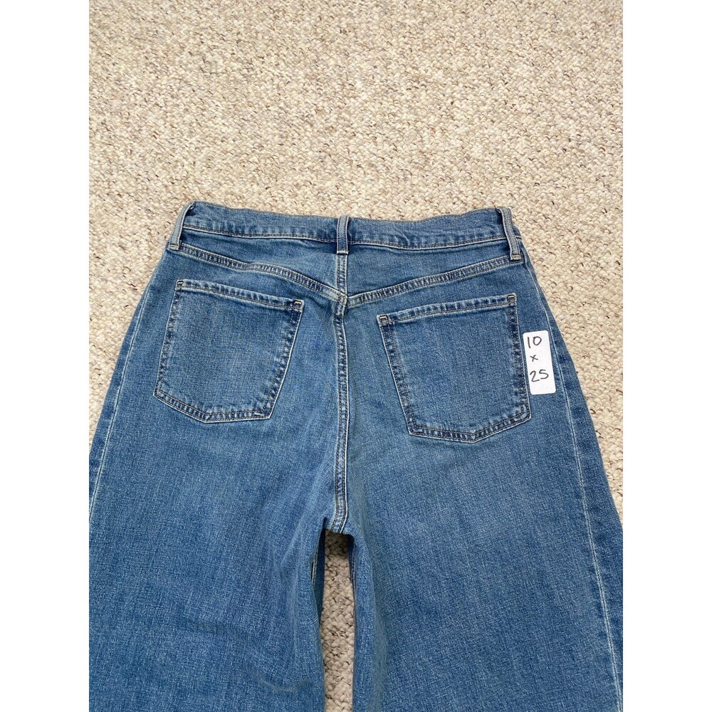 Old Navy High-Rise Barrel Leg Jeans Blue Denim Curved Tapered Pants Size 10 - Picture 6 of 9